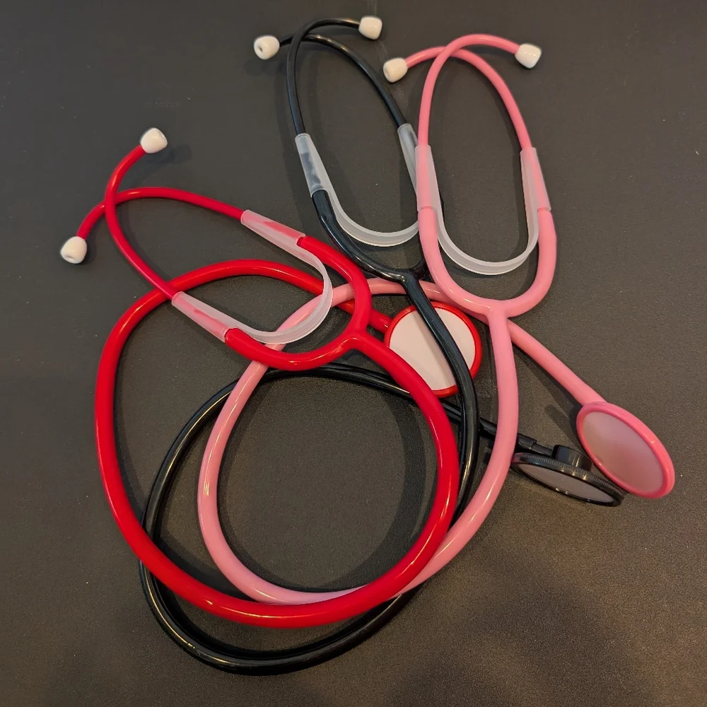 Set of 3 Stethoscope Toys Red Black Pink